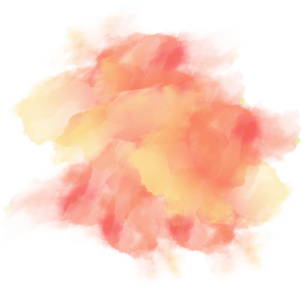 Soft orange and yellow splash watercolor element